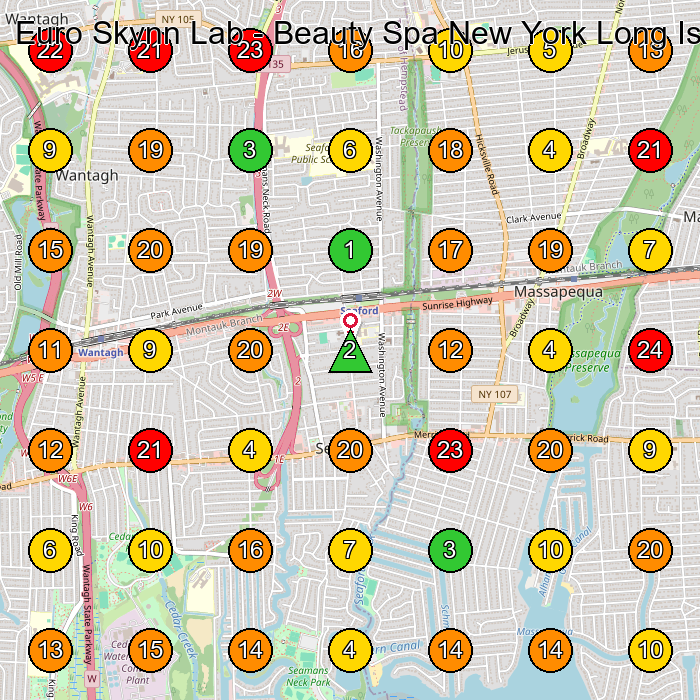 Euro Skynn Lab - Beauty Spa New York Long Island | Skin Rejuvenation | Body Toning Services Medical Spa GeoGrid ranking map for Seaford NY
